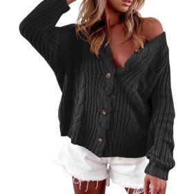 V-neck Button Cardigan Sweater