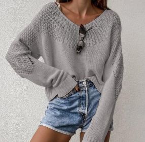 V-neck Knitted Sweater Top Pullover