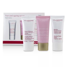 Clarins - Multi-Active 30+ Anti-Ageing Skincare Set: Gentle Refiner 30ml + Multi-Active Day Cream 30ml + Beauty Flash Balm 30ml - 3pcs