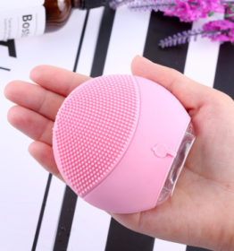 Silicone cleansing instrument pore cleaner charging face meter electric waterproof ultrasonic vibration beauty instrument massager (Option: Pink2-2)