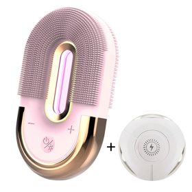 Silicone facial cleansing device (Color: Pink)