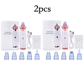 Blackhead Instrument Electric Suction Facial Washing Instrument Beauty Acne Cleaning Blackhead Suction Instrument (Option: Pearl White 2pcs)