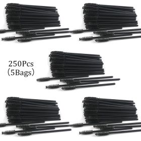 Disposable Eyelash Brush With Crystal Rod (Option: Black-250PCS)