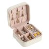 Portable Jewelry Storage Box Travel Earrings Necklace Ring Display Case Leather Storage Organizer Earring Holder Organizer